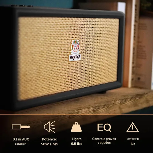 Vista 2 de Orange Box L - Altavoz Bluetooth portátil de sonido de audio de estudio, rango de 15M, potencia RMS de 50 W, batería de larga duración, conectividad