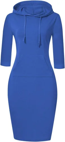 Vista 25 de MISSKY Vestido con capucha para mujer Negro&blanco