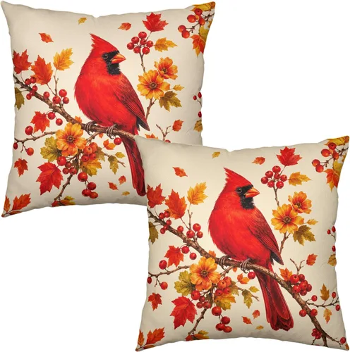 Vista 226 de Juego de 2 fundas de almohada de 16 x 16 pulgadas, diseño patriótico de bandera estadounidense con estrellas para exteriores, estilo casa de campo