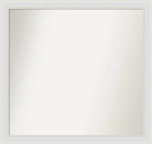 Vista 246 de Amanti Art Espejo de baño blanco para sobre el fregadero, 24 x 26 pulgadas, espejo rectangular blanco y blanco, marco de madera contemporáneo