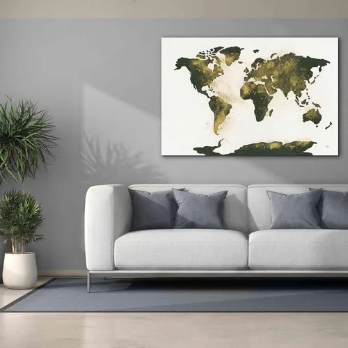 Vista 7 de Epic Graffiti 'World Map Gold Dust' por Chris Paschke, lienzo de arte de pared Giclée, 60 x 40 pulgadas