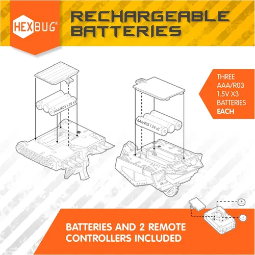 Vista 5 de HEXBUG BattleBots Arena Bite Force & Blacksmith, robot de juguete de control remoto para niños con más de 20 piezas, juguetes STEM para niños