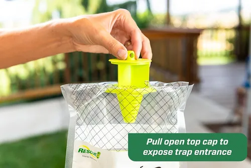 Vista 3 de RESCUE! Bolsa grande para atrapar moscas – Desechable, para uso en exteriores - 2 trampas