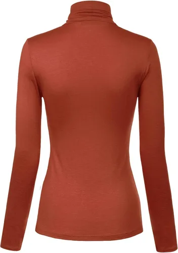 Vista 9 de MixMatchy Camisetas de manga larga delgadas y ligeras para mujer, cuello alto, capa base, camisetas activas