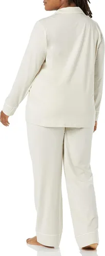 Vista 4 de Tienda Essentials Conjunto de pijama de manga larga modal de algodón para mujer (disponible en tallas grandes)