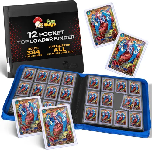 Vista 27 de FunGuys Toploader - Carpeta de almacenamiento para tarjetas intercambiables, 384 12 bolsillos para Yugioh, MTG, TCG, carpetas de tarjetas para 12