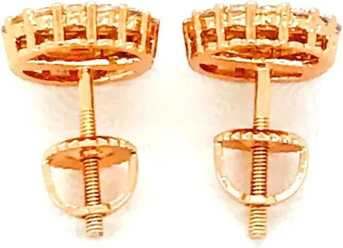 Vista 4 de Aretes de plata helada, oro rosa, negro o dorado, circonita cúbica, hip-hop CZ