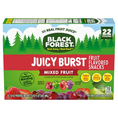 Vista 8 de Black Forest, Juicy Burst, bocadillos con sabor a frutas, sabores de frutas mixtas, una explosión jugosa de sabores naturales, hechos con jugo