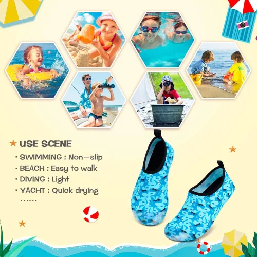 Vista 6 de Racqua Zapatos de natación para niños y niñas, zapatos de agua para surfear, zapatos acuáticos para deportes acuáticos, zapatos de secado rápido
