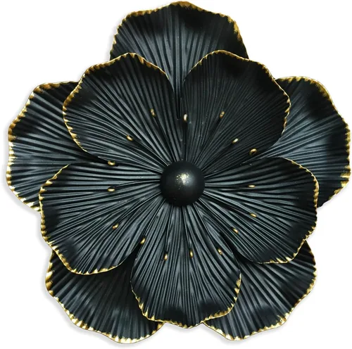 Vista 15 de Decoración artística de pared de flores de metal, escultura floral moderna y rústica de 8.3 pulgadas, hierro envejecido para colgar en la pared