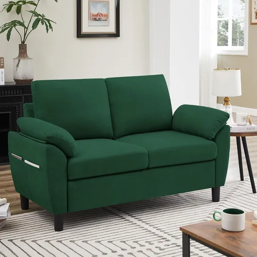 Vista 6 de Juego de sofá modular convertible, sofá en forma de L de 79 pulgadas con otomana, sofá biplaza, sillón, sofás pequeños de 6 plazas para espacios