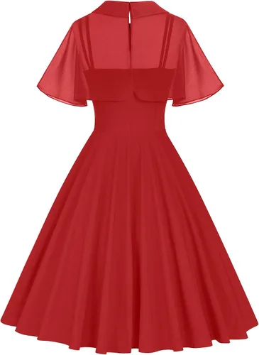Vista 2 de Vestido GownTown de la década de 1950 para mujer, para fiesta de cóctel, de dos piezas