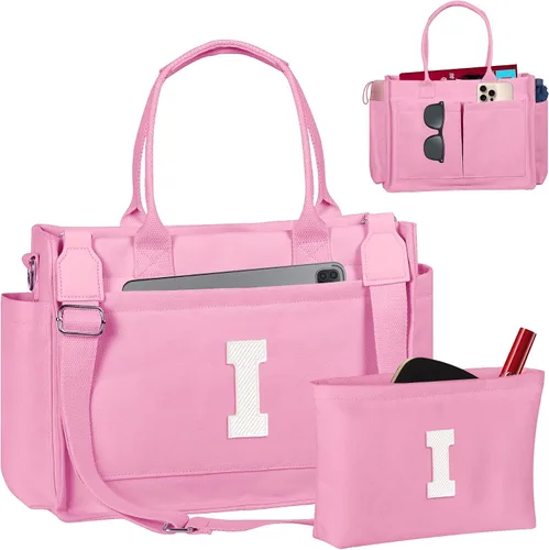 Vista 58 de Easter Basket Stuffers, Initial Tote Bag with Makeup Bag, Birthday Gifts for Women, Teen Girl Gifts Trendy Stuff