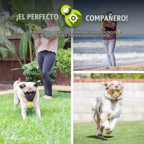 Vista 3 de Hyper Pet MINI Pelotas de tenis para perros, pelota segura para perros para ejercicio y entrenamiento, juguetes interactivos funcionan con Hyper Pet