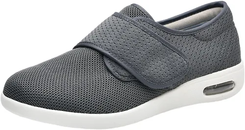 Vista 11 de bumuam Zapatos sin cordones para mujer con soporte de arco, zapatos de edema diabético con cierre ajustable, ligeros para pies diabéticos hinchados