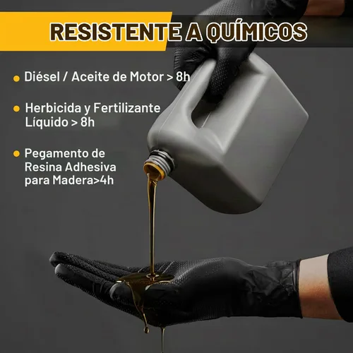 Vista 4 de TitanFlex Heavy Duty Black Industrial Nitrile Gloves with Raised Diamond Texture, Latex Free 8mil