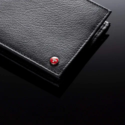 Vista 6 de Alpine Swiss Cartera plegable de cuero con bloqueo RFID para hombre de alta capacidad