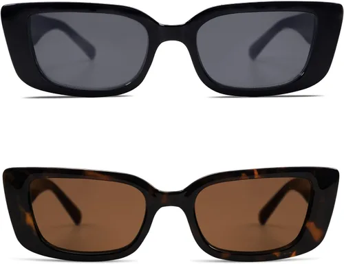 Vista 12 de Allarallvr Lentes de sol rectangulares para mujer, estilo retro de los años 90, Y2K, clásicos, vintage, cuadrados, AR82037