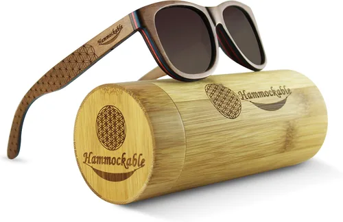Vista 2 de Anteojos de sol de madera de arce, lentes 100 % polarizadas, hechos a mano