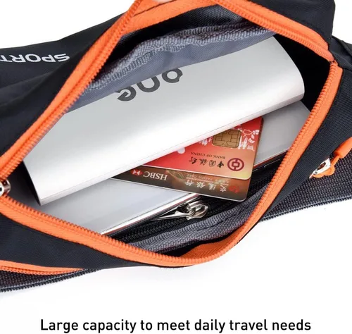 Vista 5 de Riñonera deportiva para hombres y mujeres, cangurera grande, bolsa cruzada para la cintura, transpirable, duradera, ligera y cómoda, gran capacidad