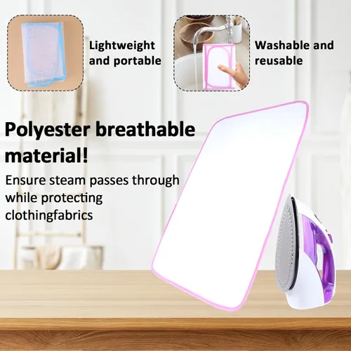 Vista 11 de Paquete de 2 protectores de malla abrasiva para planchar, protector de planchado que ahorra quemadura, paño de planchado para proteger la ropa