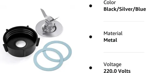 Vista 3 de Para Oster Blender Piezas de Repuesto Blender Cuchilla de Licuadora con Tapa Base de Tarro y 2 Juntas de Junta de Sello O de Goma Kit