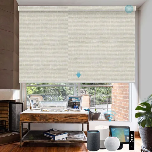 Vista 30 de SmartWings Persianas motorizadas con control remoto para ventanas, persianas enrollables Matter 100% opacas, automáticas, eléctricas inteligentes