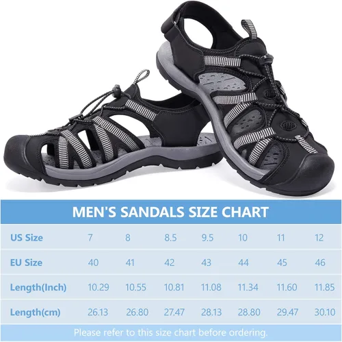 Vista 7 de CAMELSPORTS Sandalias de senderismo para hombre, puntera cerrada, sandalias de playa al aire libre, impermeables, deportivas para pescador, zapatos