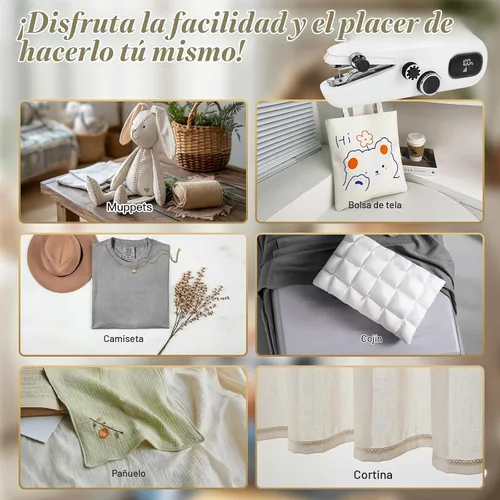 Vista 4 de Philorn Mini Handheld Sewing Machine, Quick Portable Sewing Machine