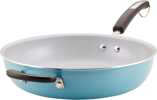 Vista 10 de Sartén antiadherente de cerámica EcoAdvantage de Farberware, 10 pulgadas, Aqua Aguamarina