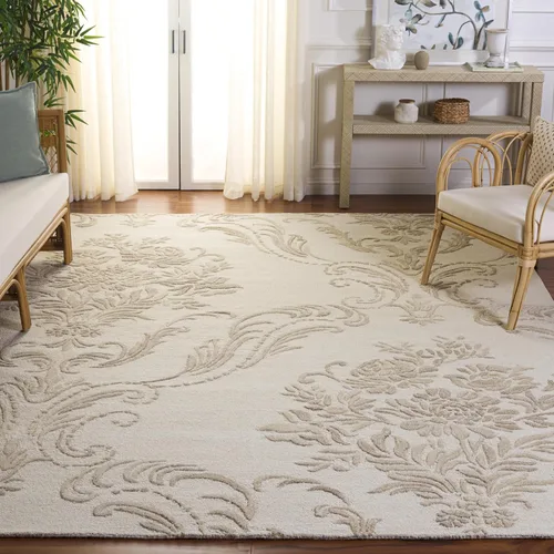 Vista 14 de SAFAVIEH Jardin Collection - Alfombra de área de 5 x 8 pies, gris, lana hecha a mano, ideal para zonas de alto tráfico en sala de estar, dormitorio