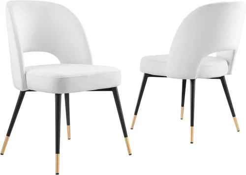 Vista 14 de Modway Rouse Performance - Silla de comedor de terciopelo en color blanco, 23 x 20 x 32