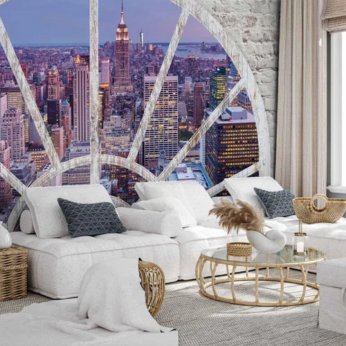 Vista 2 de artgeist Mural de pared prémium de Nueva York, 79 x 55 pulgadas, papel tapiz no tejido, decoración de pared de vellón, impresión fotográfica, diseño