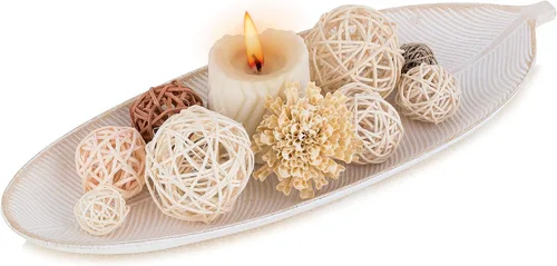 Vista 10 de Hanobe Bandejas decorativas para decoración del hogar, cuenco de madera en Dorado