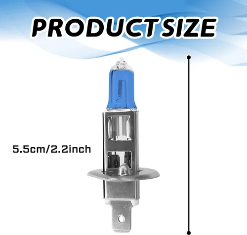 Vista 2 de Bombilla halógena H1 para faros delanteros H1, bombillas halógenas ultra blancas brillantes de 12 V 100 W, haz alto y bajo, bombillas antiniebla