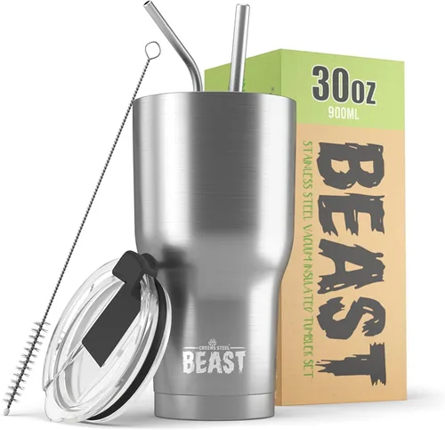 Vista 37 de Beast Vaso de 10 oz de Acero Inoxidable con Aislamiento al Vacío para Café y Hielo de Doble Pared Termo de Viaje (Blanco Ártico)