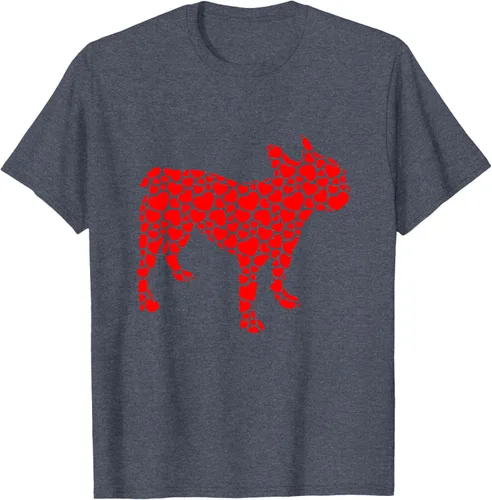 Vista 26 de Camiseta de San Valentín con forma de corazón Bulldog francés, Negro