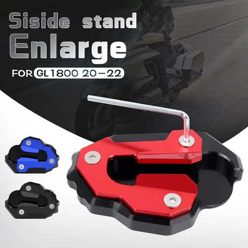 Vista 3 de Worldmotop - Almohadilla de repuesto para soporte lateral de motocicleta HONDA Goldwing 1800 GL 1800 F6B GL1800 2020 2021 2022 (negro 2)