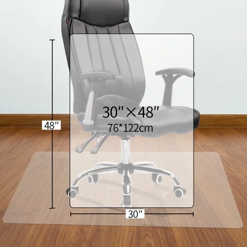 Vista 3 de Tapete transparente para silla de oficina de madera dura, tapete rectangular para sillas de juegos, tapete rectangular para suelos duros, tapetes