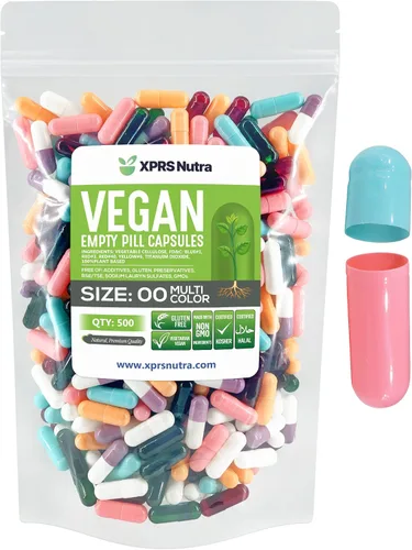 Vista 29 de XPRS Nutra Cápsulas vacías de tamaño 00 – 100 cápsulas veganas vacías – Pastillas vacías vegetarianas – Relleno de cápsulas vegetales DIY