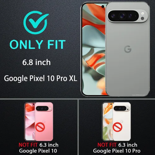 Vista 2 de YKHJKLEC Funda para Google Pixel 10 Pro XL, grado militar 3 en 1, resistente a prueba de golpes, caídas y polvo, con 2 protectores de pantalla