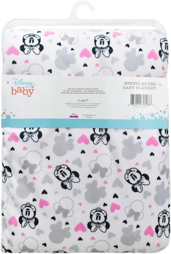 Vista 2 de Cudlie Disney - Manta de bebé de doble cara con forro polar de visón impreso y borde de pompón (30 x 40)