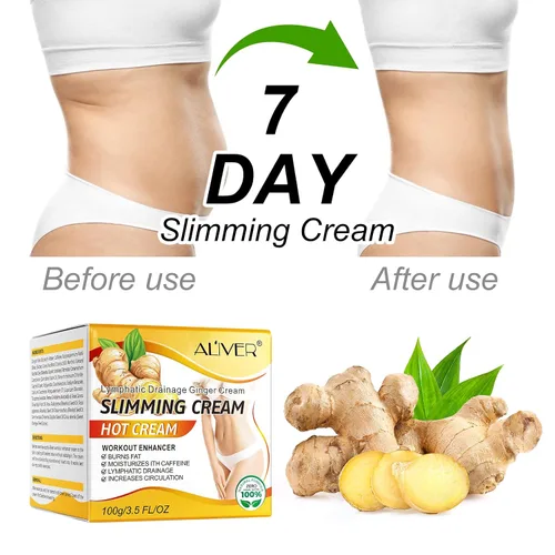 Vista 4 de 2 unidades de crema adelgazante de jengibre, crema caliente anticelulítica, gel adelgazante de cuerpo completo, quema de grasa para el vientre