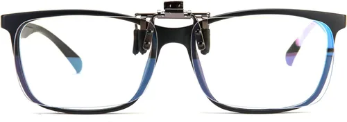Vista 5 de FONHCOO Lentes de bloqueo de luz azul con clip para mujeres y hombres, clips en tus lentes graduados o de lectura, ligeros, sin marco, sin marco