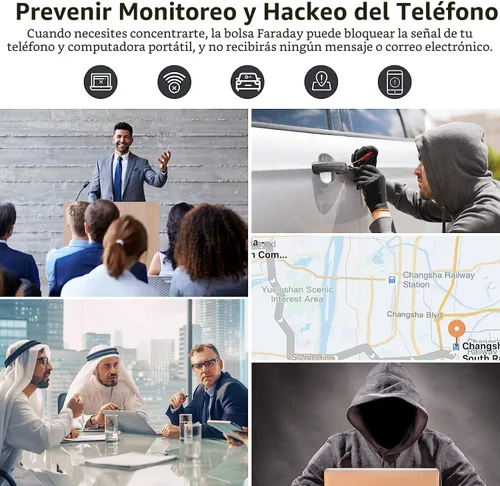 Vista 2 de Bolsas Simket Faraday para teléfonos y llaves de coche, paquete de 2, bolsa de bloqueo de señal, bloqueador de señal de teléfono celular, bloqueador