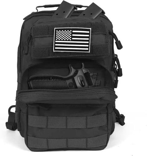 Vista 4 de HAOMUK - Mochila táctica con bandolera militar Rover, mochila al hombro, mochila pequeña EDC, bolsa de pecho cruzada para hombres