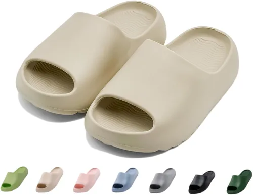 Vista 32 de Sandalias acolchadas para mujeres, hombres y niños, cómodas, antideslizantes, suaves, impermeables, para baño, ducha, sandalias acolchadas de suela