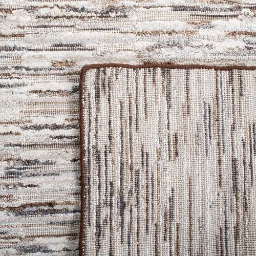 Vista 7 de SAFAVIEH Elements Collection ELM202T - Alfombra moderna de viscosa de 6 x 9 pies, color marrón y gris claro