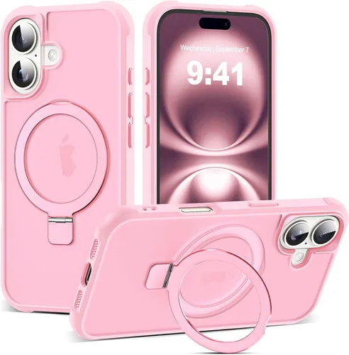 Vista 147 de SKYLMW - Funda compatible con iPhone 11 de 6.1 pulgadas, con soporte magnético invisible tipo anillo, funda translúcida de grado militar, compatible