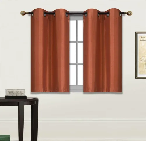 Vista 8 de Elegant Home - Cortina opaca con aislamiento de seda sintética con ojales, 2 paneles de 28 pulgadas de ancho x 36 pulgadas de largo, cada uno